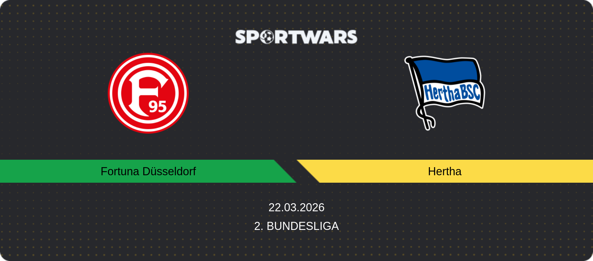 Match prediction Fortuna Düsseldorf — Hertha, 2. Bundesliga, 22.03.2026