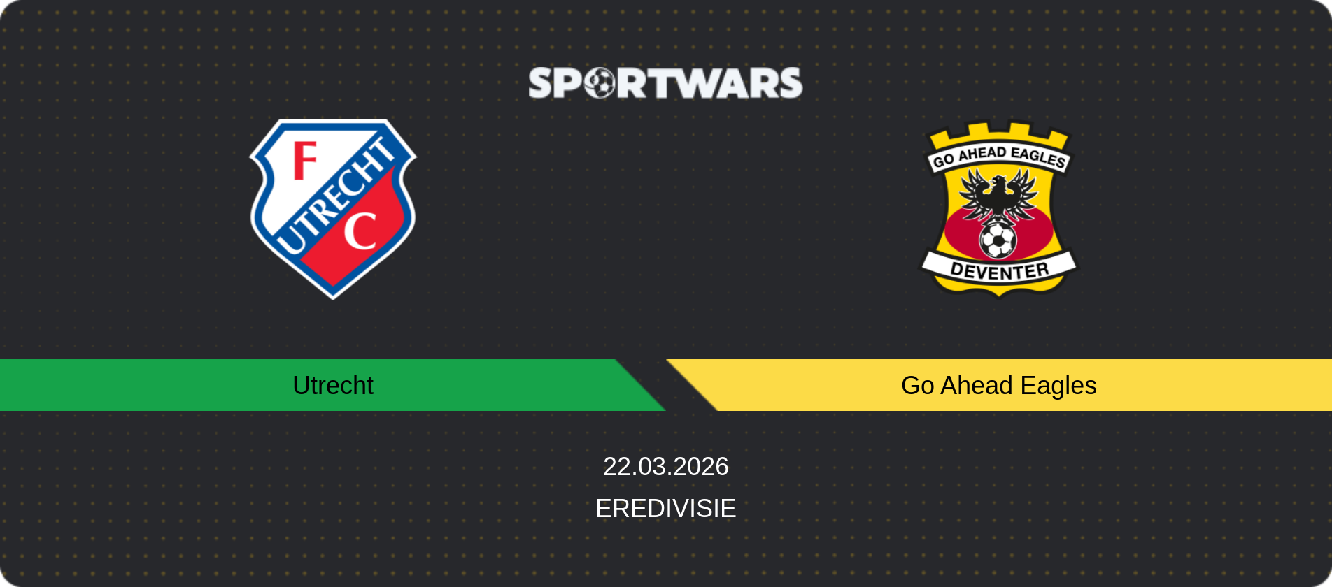 Match prediction Utrecht — Go Ahead Eagles, Eredivisie, 22.03.2026