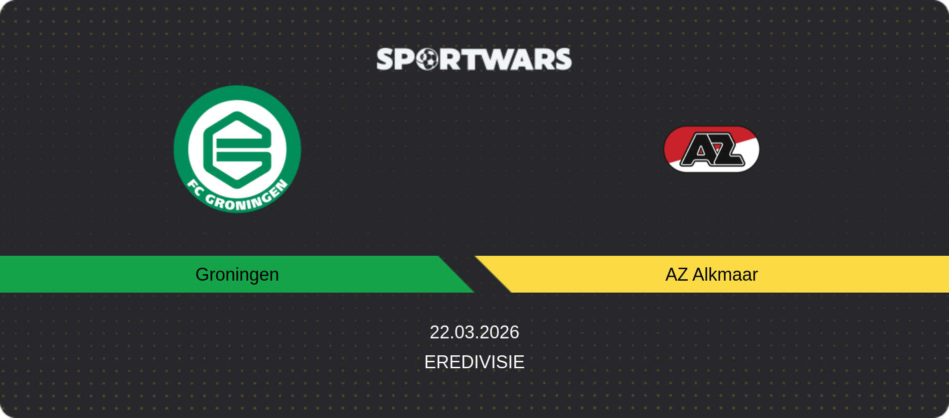 Match prediction Groningen — AZ Alkmaar, Eredivisie, 22.03.2026