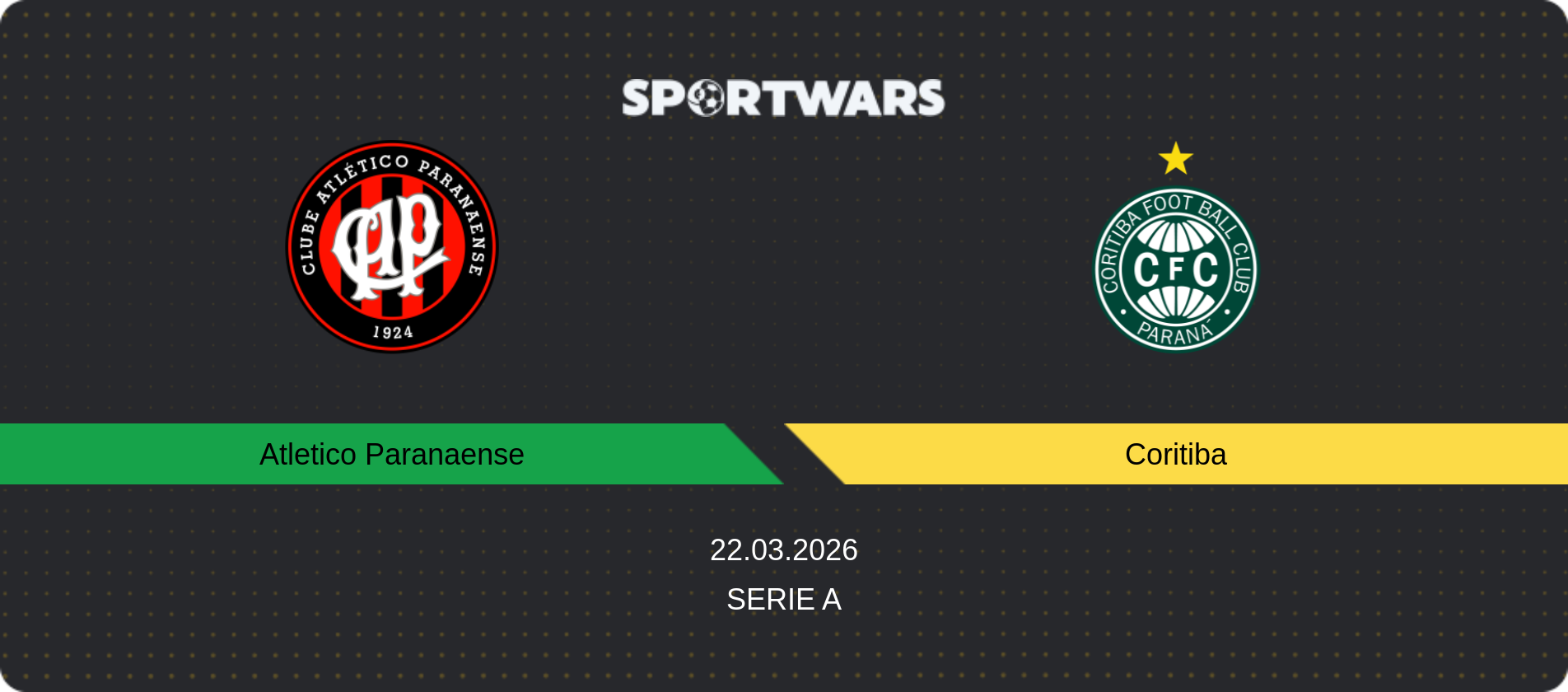 Match prediction Atletico Paranaense — Coritiba, Serie A, 22.03.2026