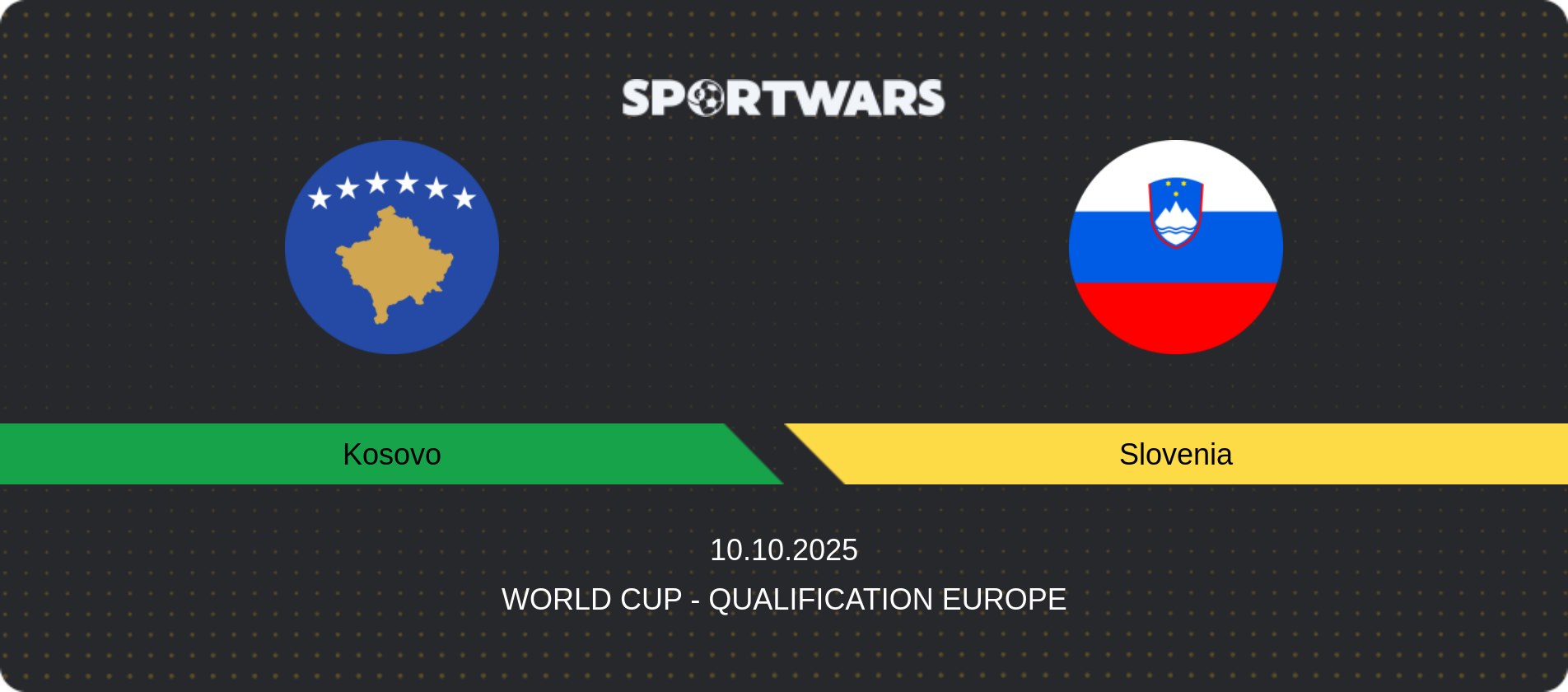 Match prediction Kosovo — Slovenia, World Cup - Qualification Europe, 10.10.2025