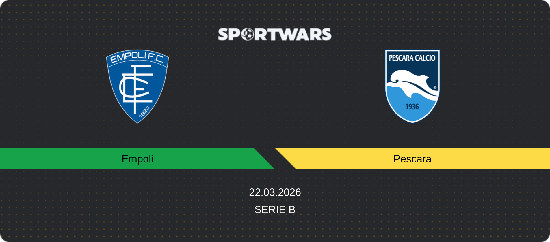Match prediction Empoli — Pescara, Serie B, 22.03.2026