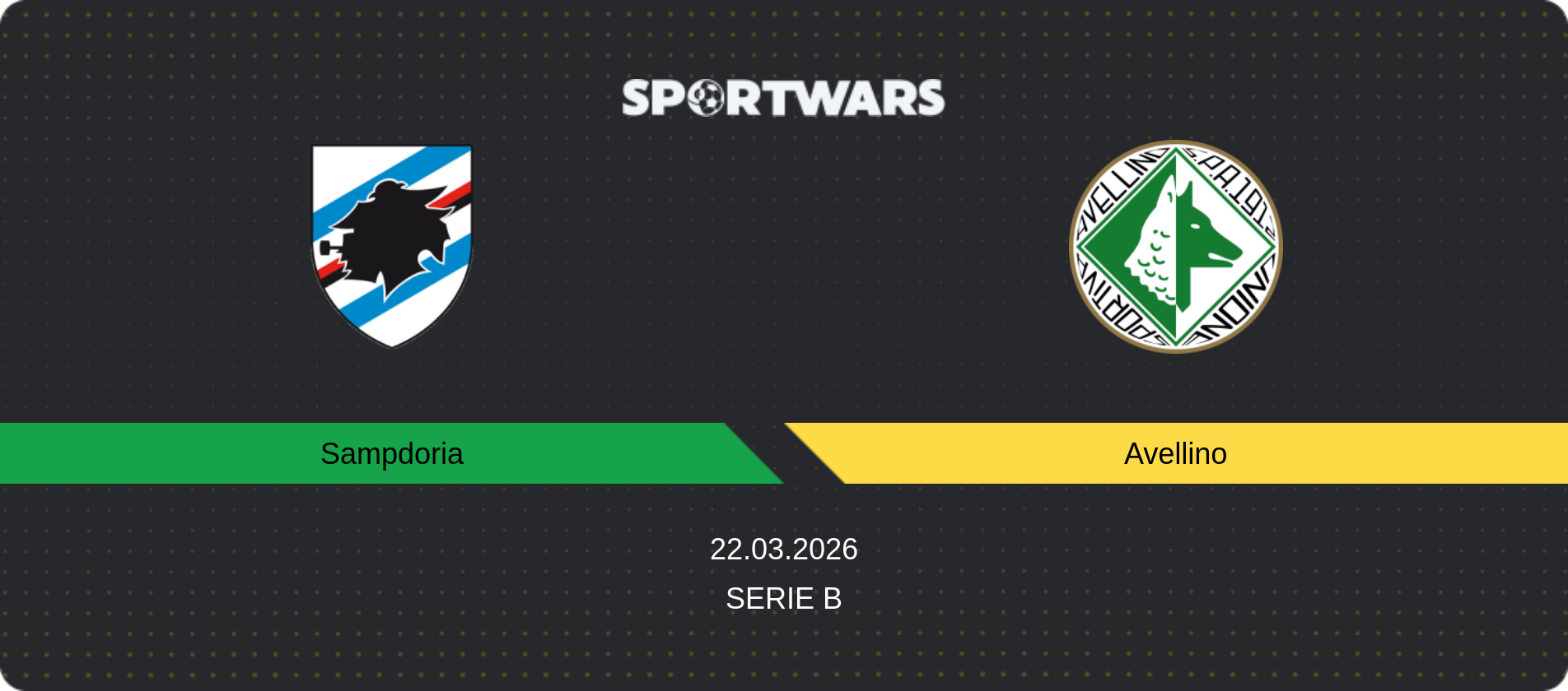 Match prediction Sampdoria — Avellino, Serie B, 22.03.2026