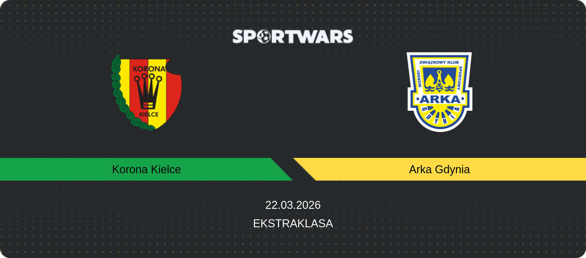 Match prediction Korona Kielce — Arka Gdynia, Ekstraklasa, 22.03.2026