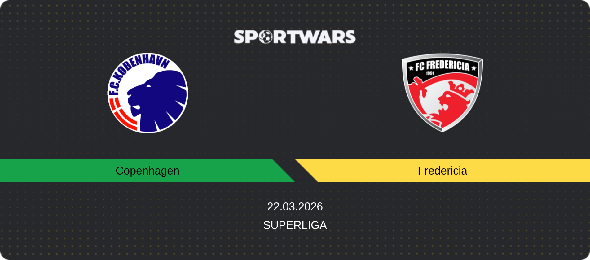Match prediction Copenhagen — Fredericia, Superliga, 22.03.2026