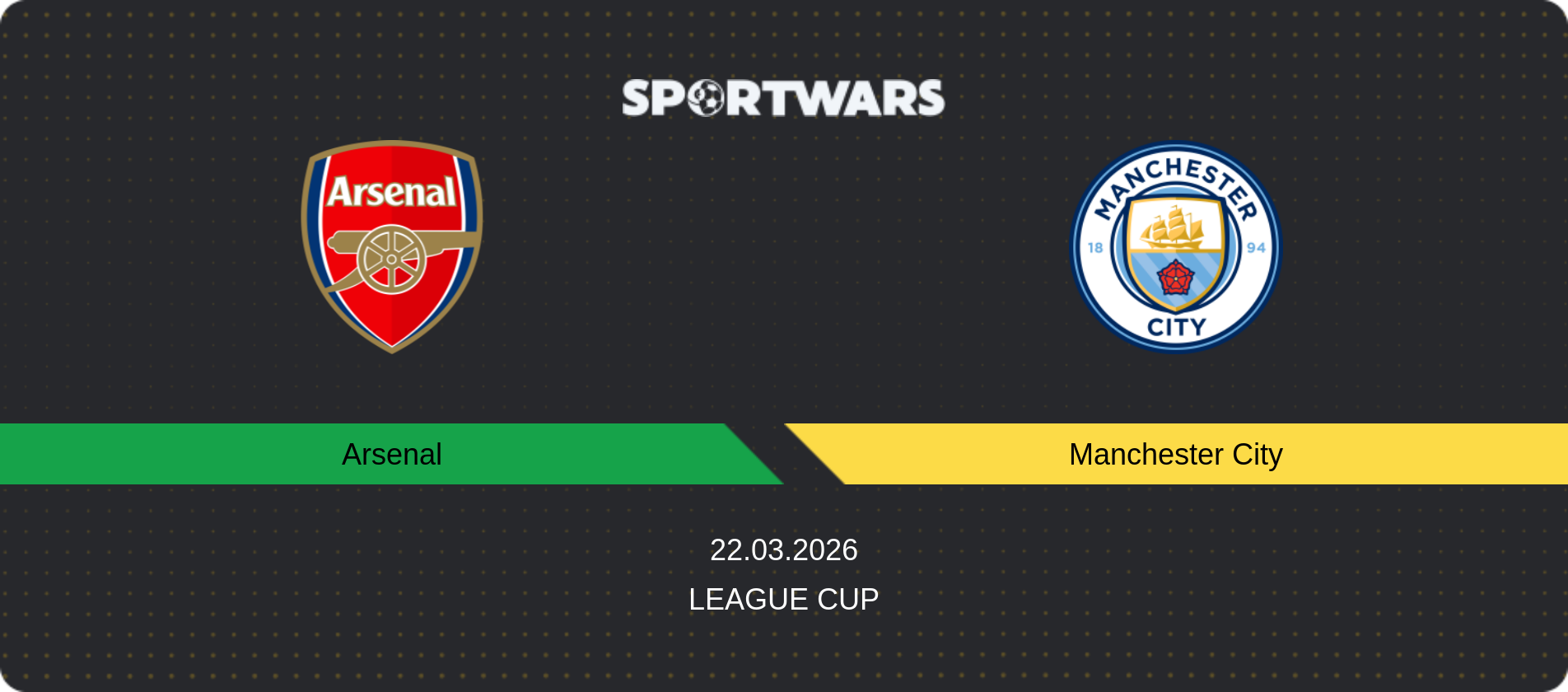 Match prediction Arsenal — Manchester City, League Cup, 22.03.2026