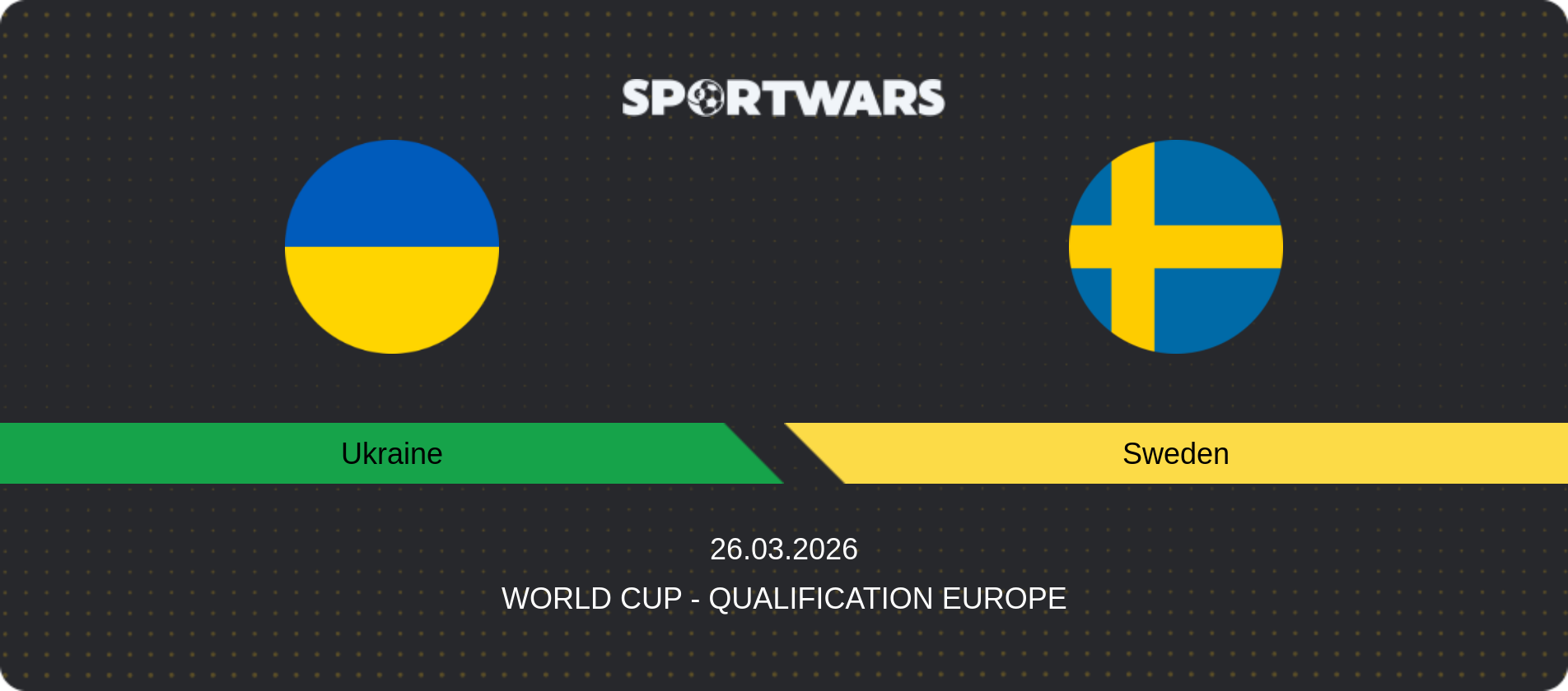 Match prediction Ukraine — Sweden, World Cup - Qualification Europe, 26.03.2026