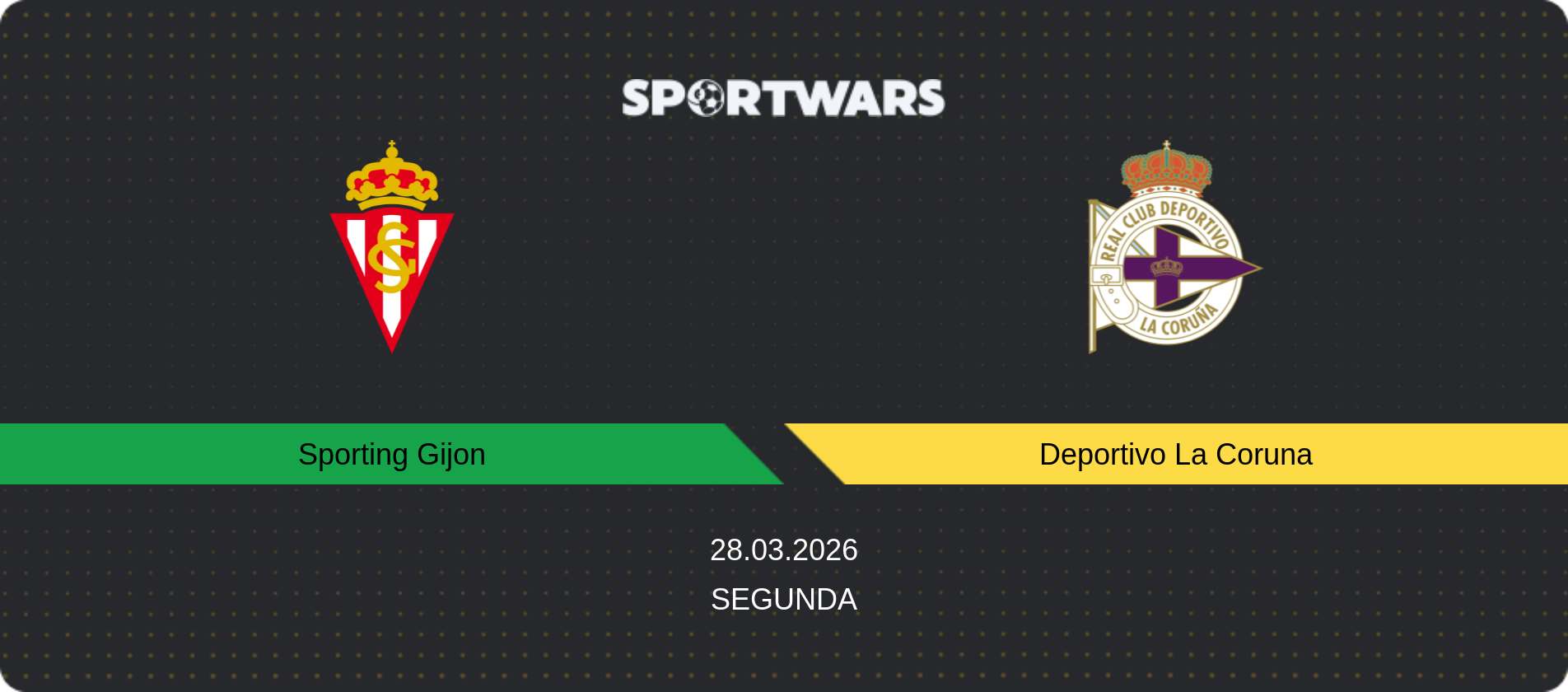 Match prediction Sporting Gijon — Deportivo La Coruna, Segunda, 28.03.2026