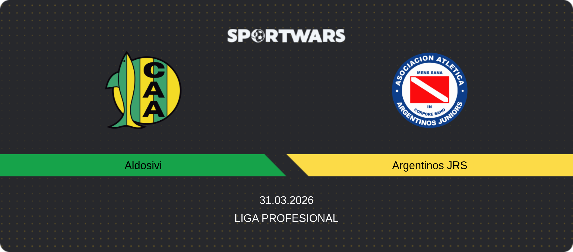 Match prediction Aldosivi — Argentinos JRS, Liga Profesional, 31.03.2026
