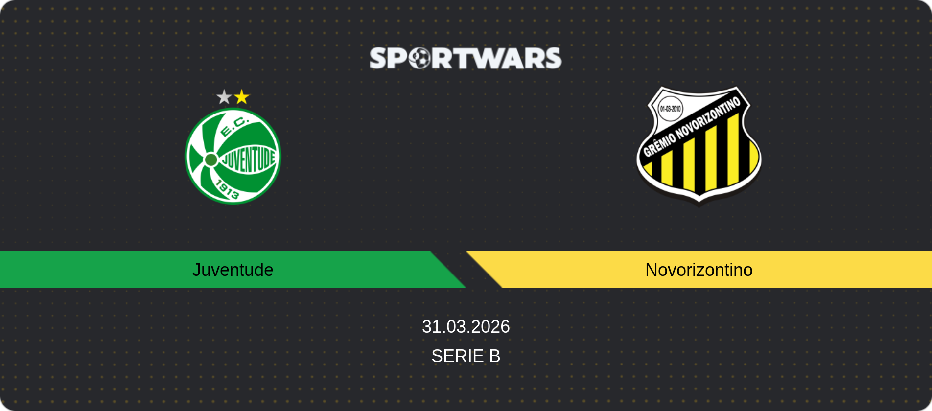 Match prediction Juventude — Novorizontino, Serie B, 31.03.2026