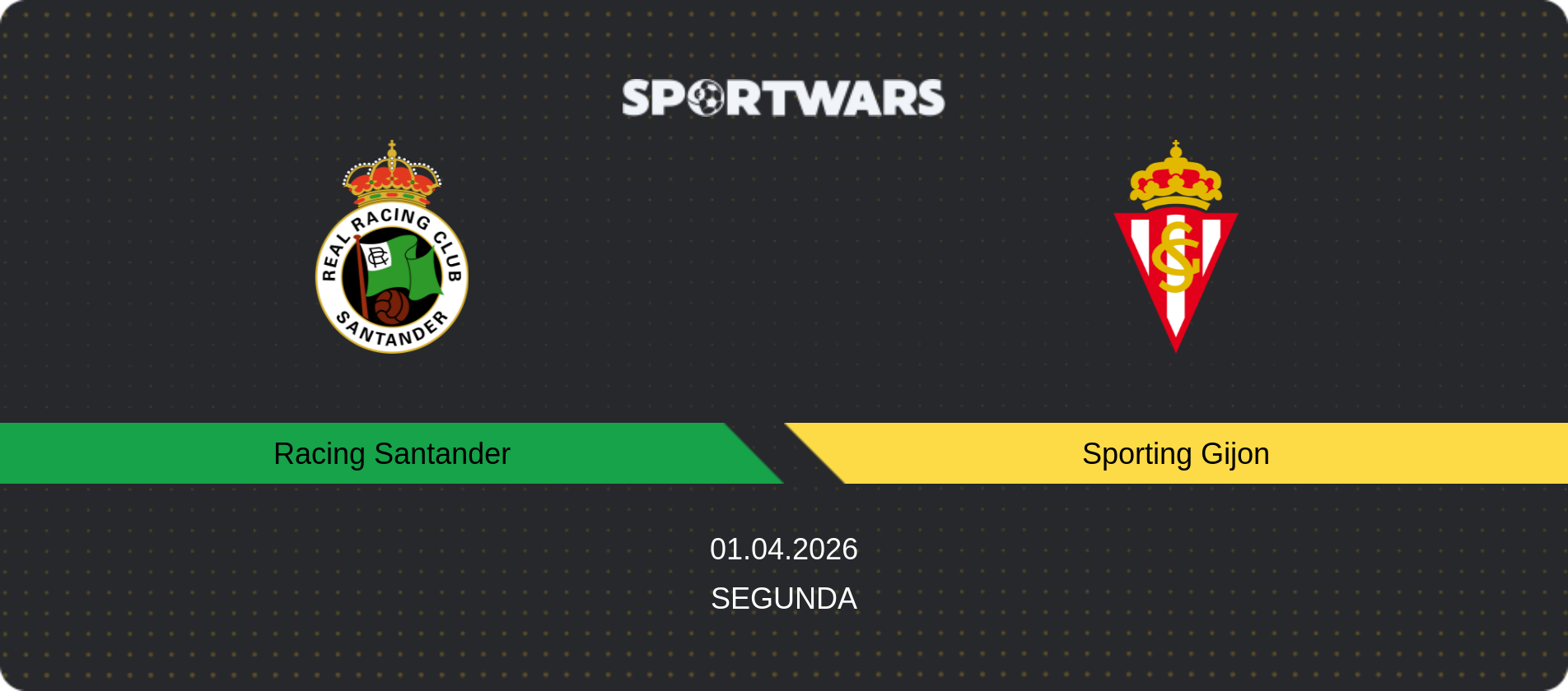 Match prediction Racing Santander — Sporting Gijon, Segunda, 01.04.2026