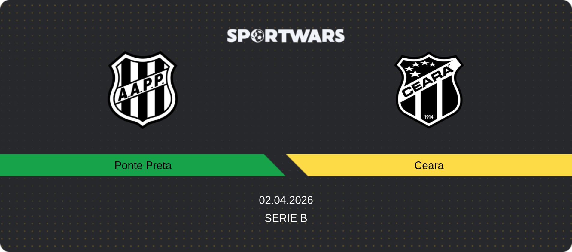 Match prediction Ponte Preta — Ceara, Serie B, 02.04.2026