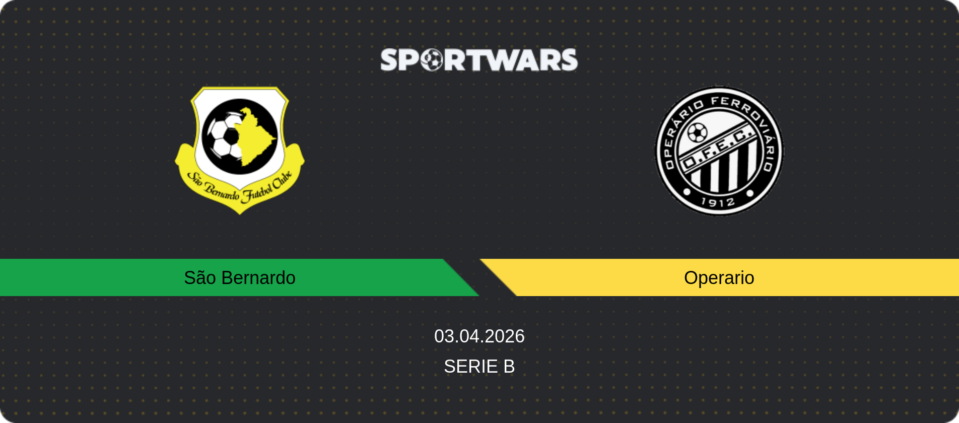 Match prediction São Bernardo — Operario, Serie B, 03.04.2026
