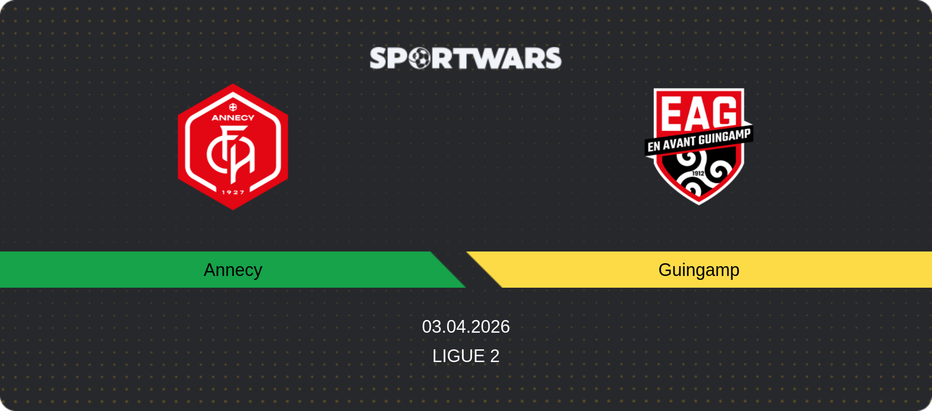 Match prediction Annecy — Guingamp, Ligue 2, 03.04.2026
