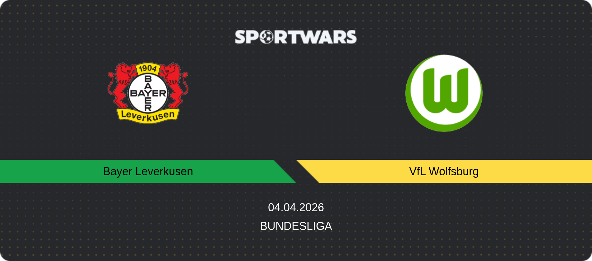 Match prediction Bayer Leverkusen — VfL Wolfsburg, Bundesliga, 04.04.2026
