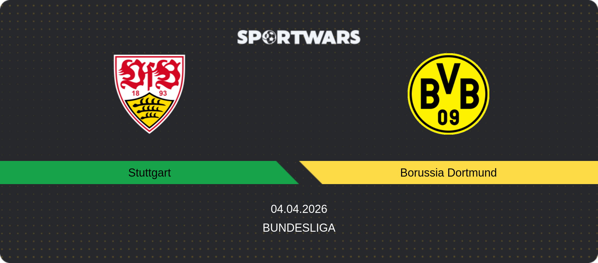 Match prediction Stuttgart — Borussia Dortmund, Bundesliga, 04.04.2026