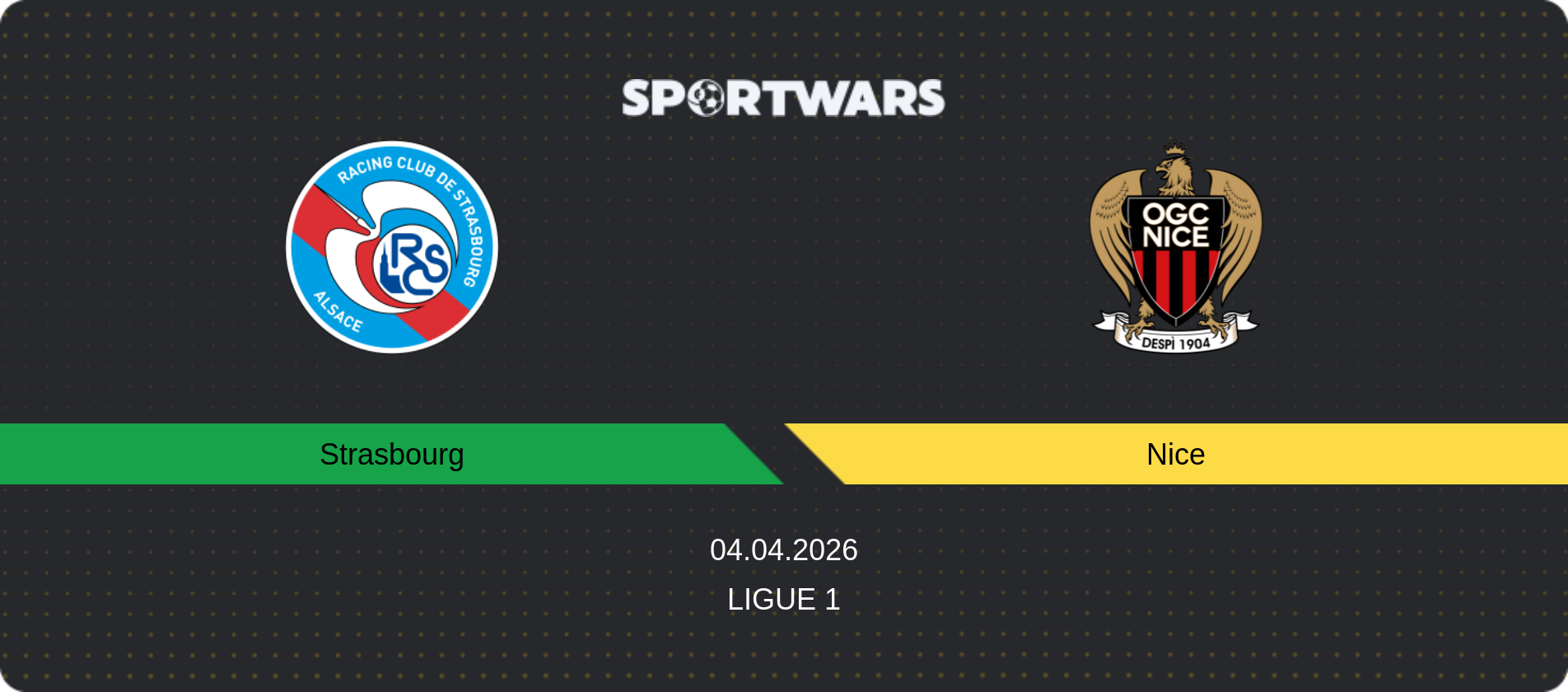 Match prediction Strasbourg — Nice, Ligue 1, 04.04.2026