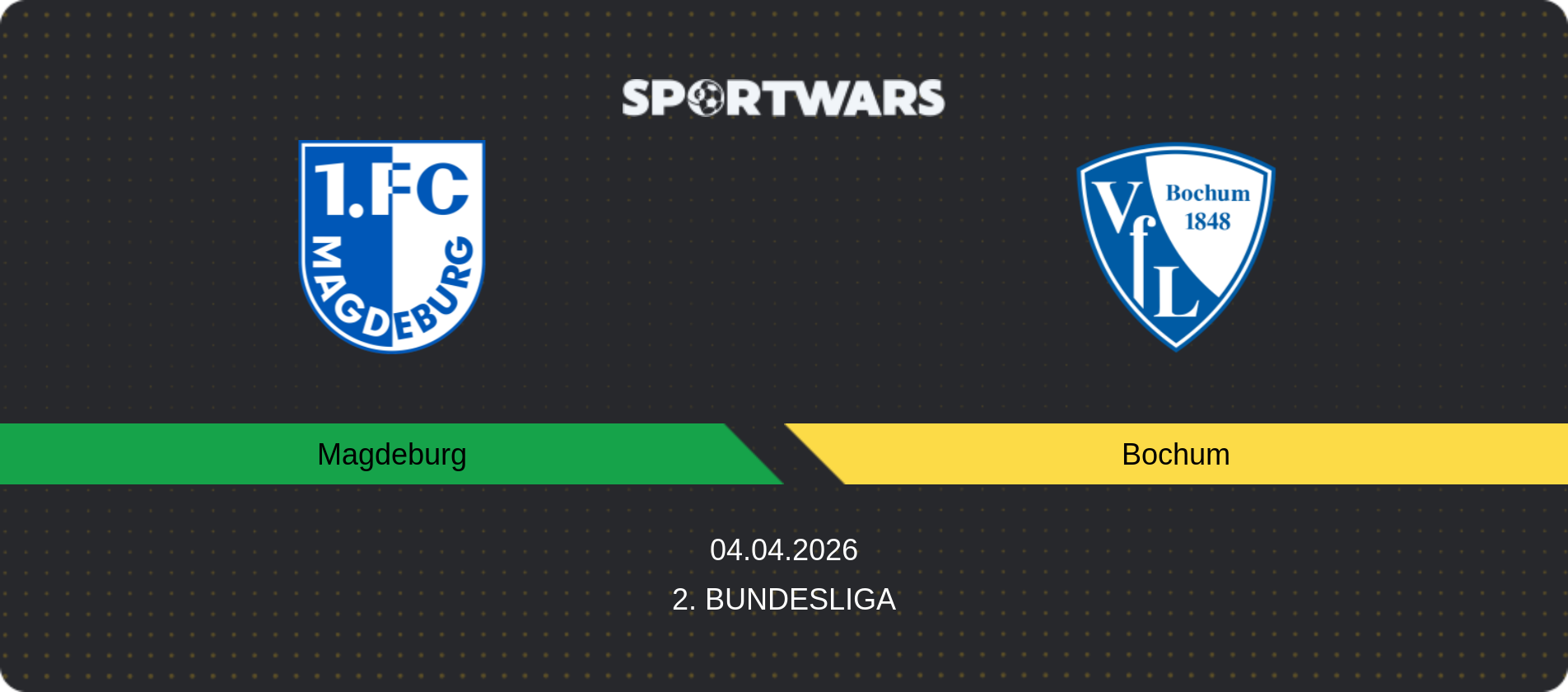 Match prediction Magdeburg — Bochum, 2. Bundesliga, 04.04.2026