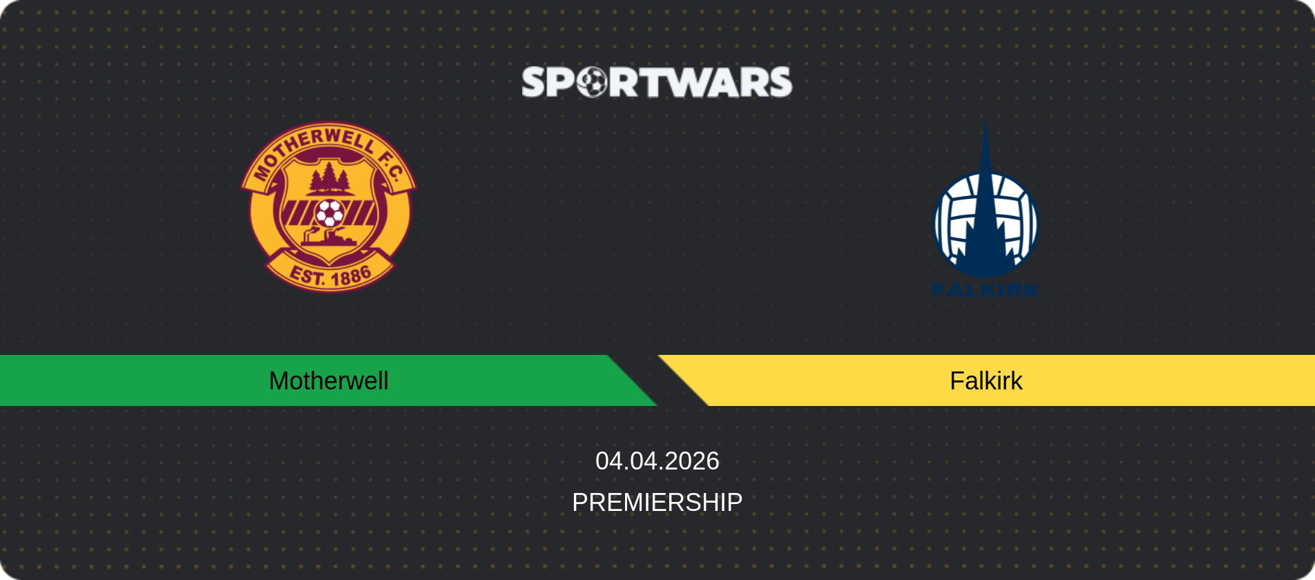 Match prediction Motherwell — Falkirk, Premiership, 04.04.2026