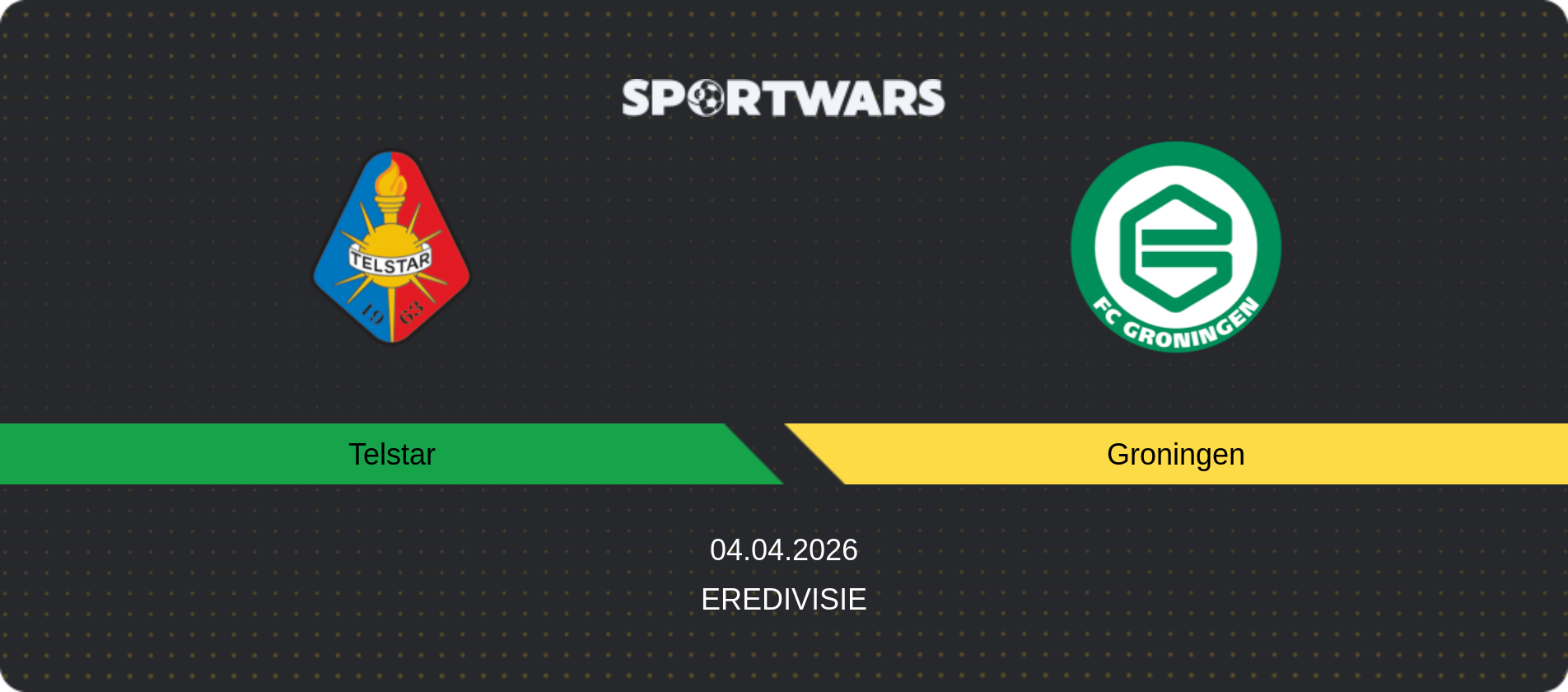 Match prediction Telstar — Groningen, Eredivisie, 04.04.2026