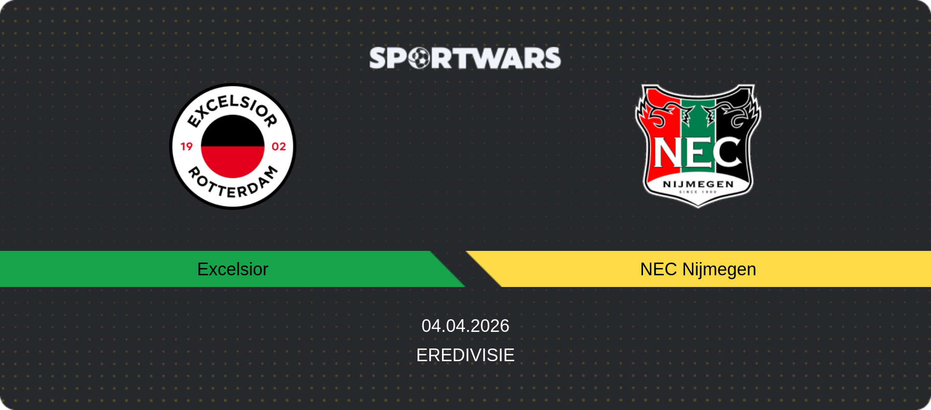 Match prediction Excelsior — NEC Nijmegen, Eredivisie, 04.04.2026