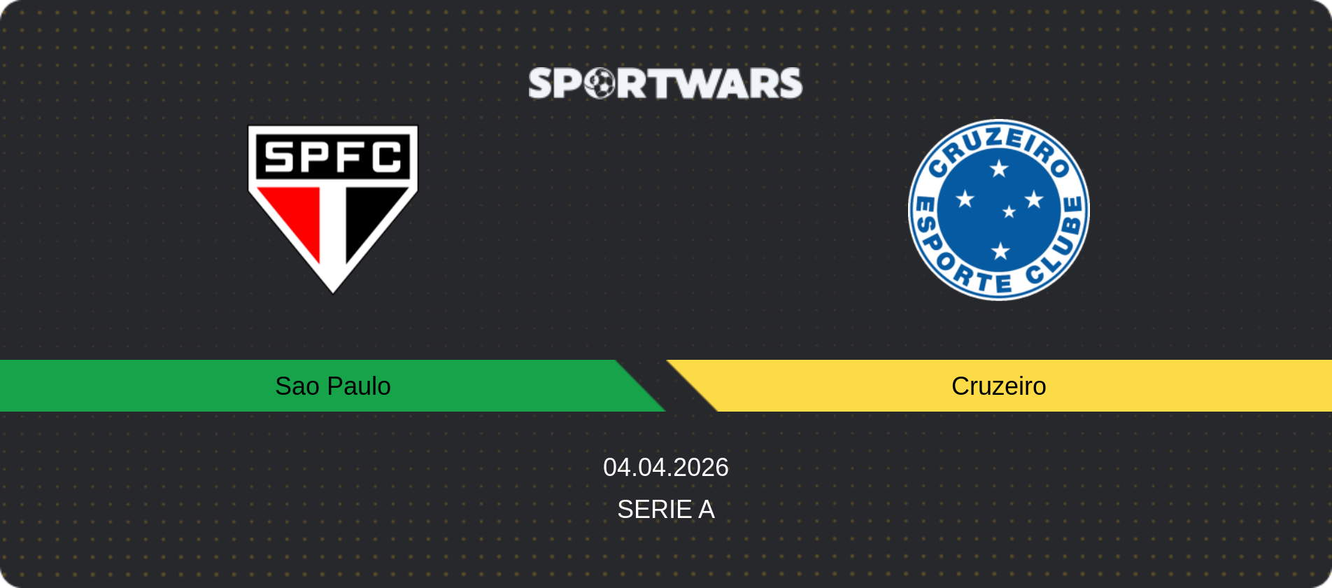 Match prediction Sao Paulo — Cruzeiro, Serie A, 04.04.2026