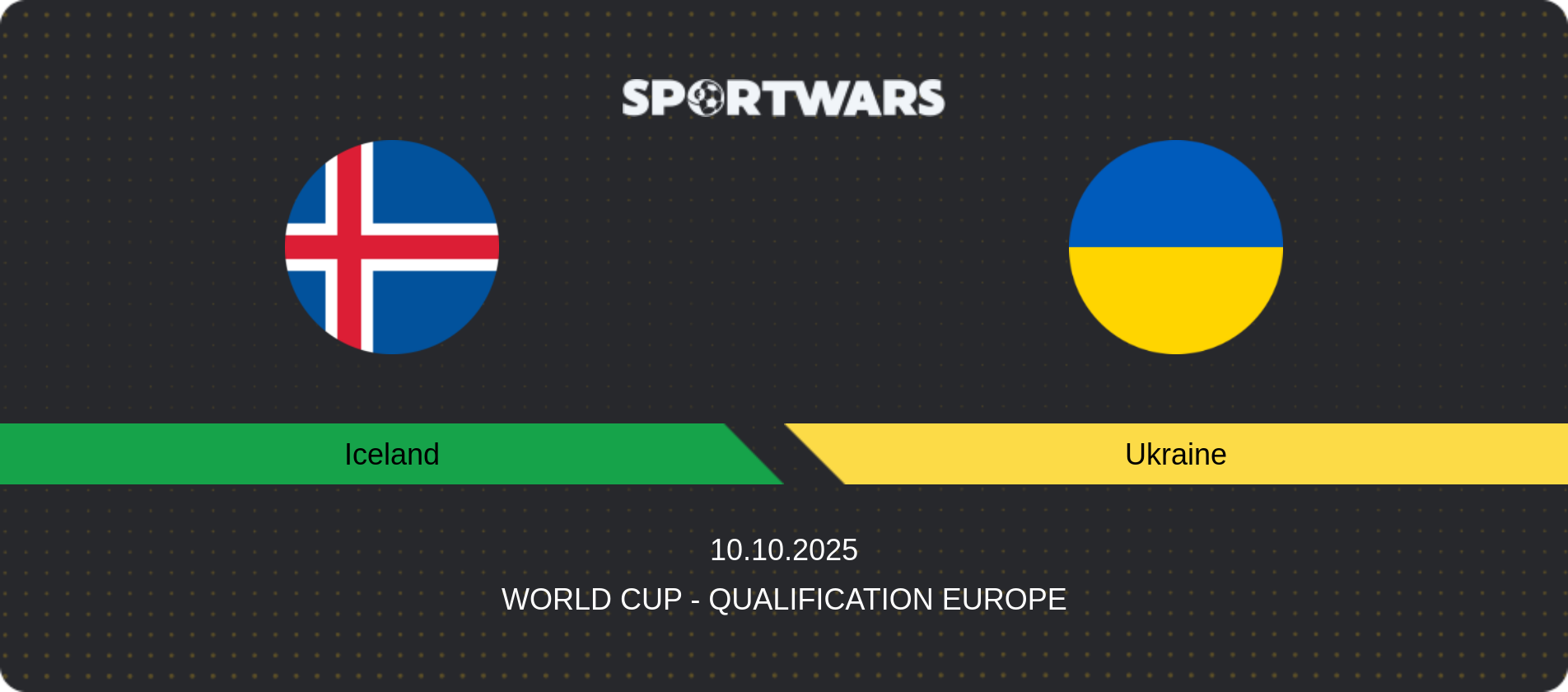 Match prediction Iceland — Ukraine, World Cup - Qualification Europe, 10.10.2025