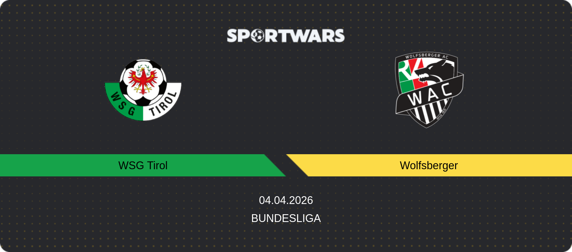 Match prediction WSG Tirol — Wolfsberger, Bundesliga, 04.04.2026