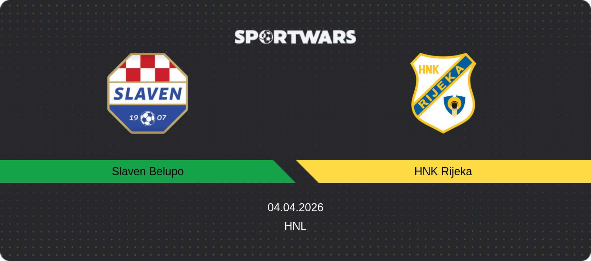 Match prediction Slaven Belupo — HNK Rijeka, HNL, 04.04.2026