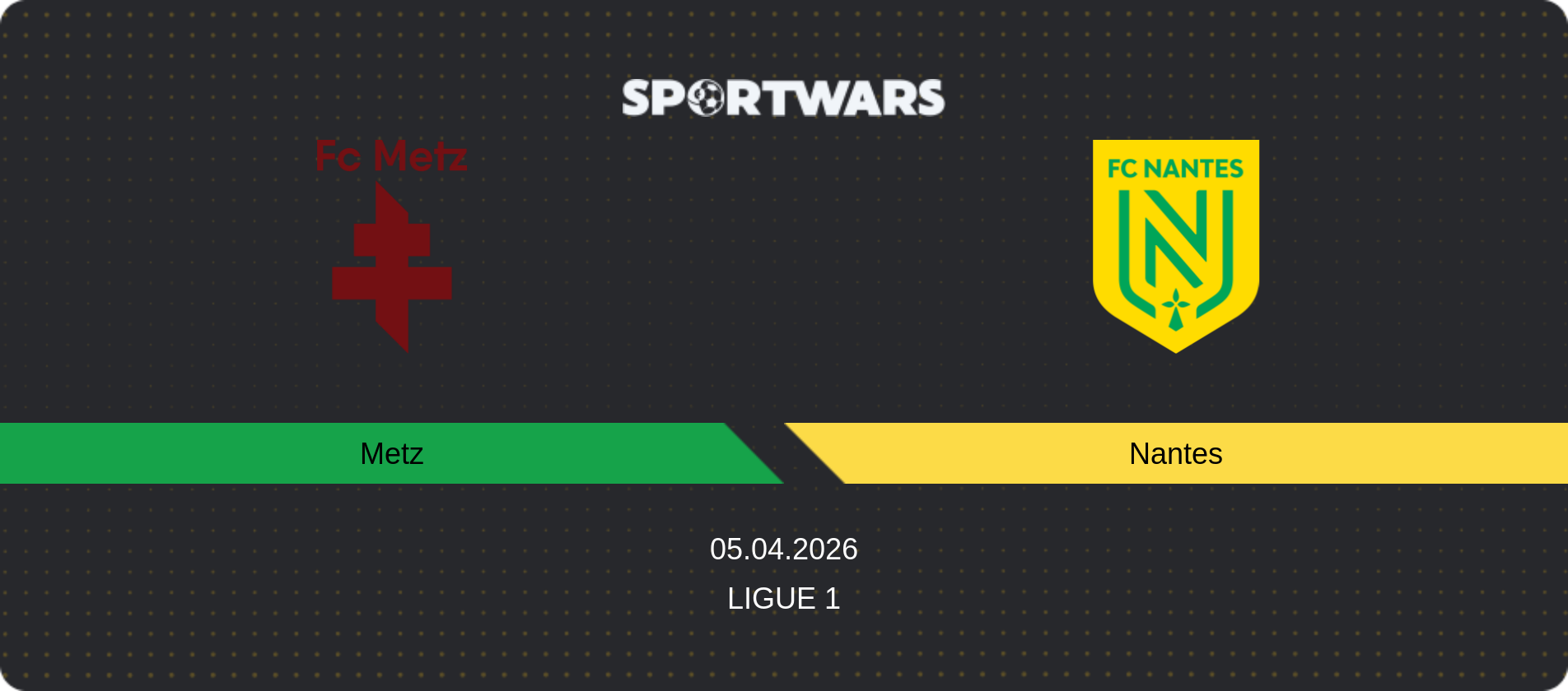 Match prediction Metz — Nantes, Ligue 1, 05.04.2026