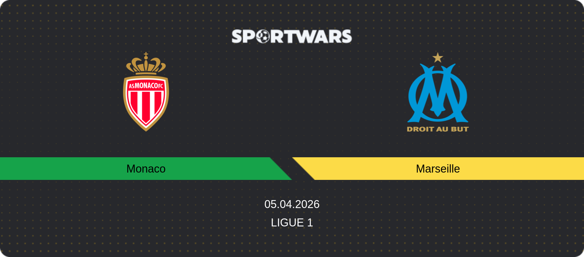 Match prediction Monaco — Marseille, Ligue 1, 05.04.2026