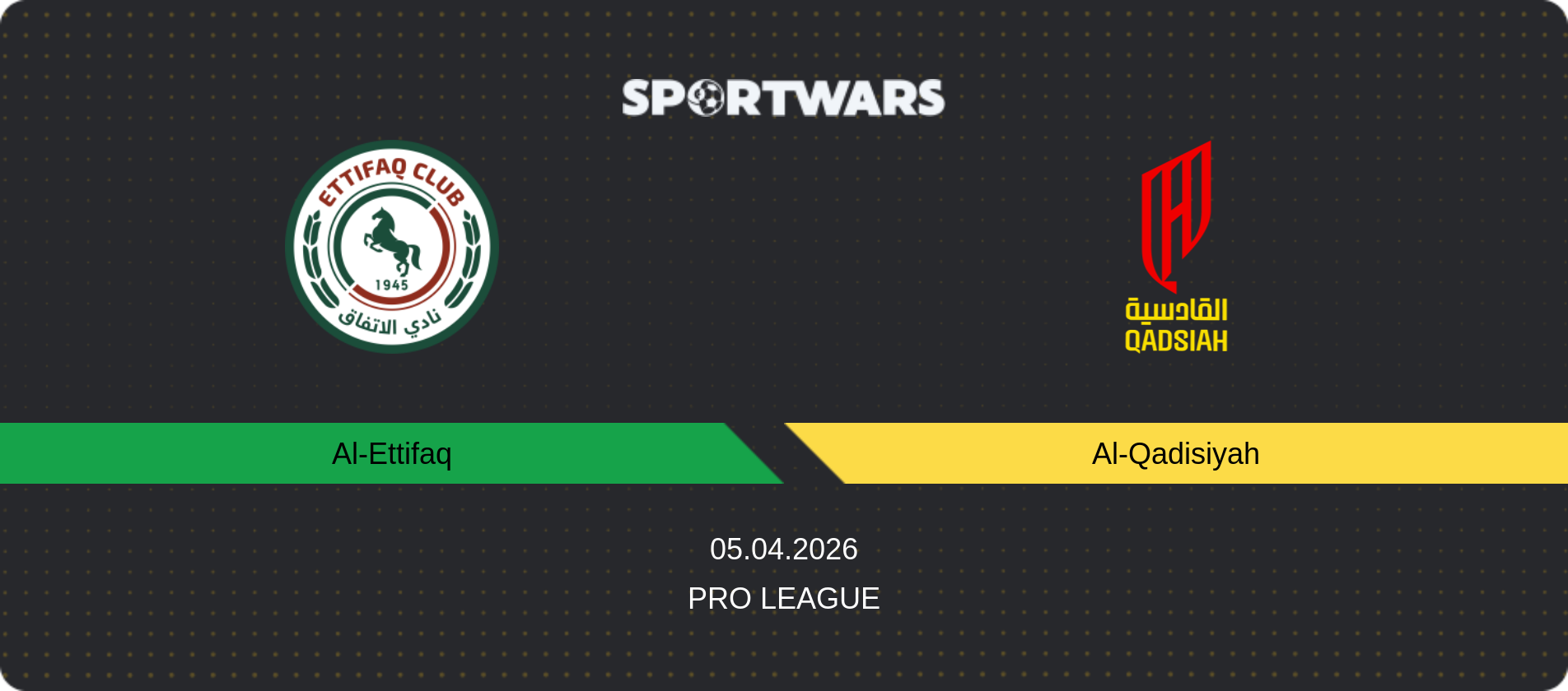 Match prediction Al-Ettifaq — Al-Qadisiyah, Pro League, 05.04.2026