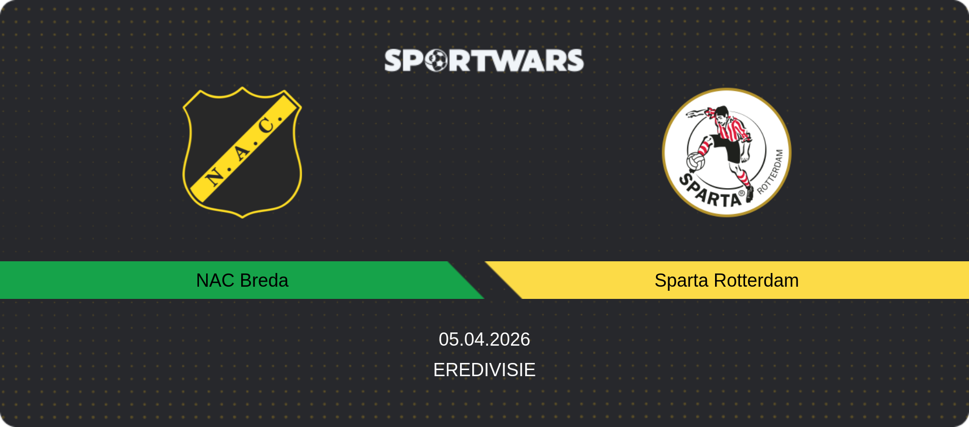 Match prediction NAC Breda — Sparta Rotterdam, Eredivisie, 05.04.2026