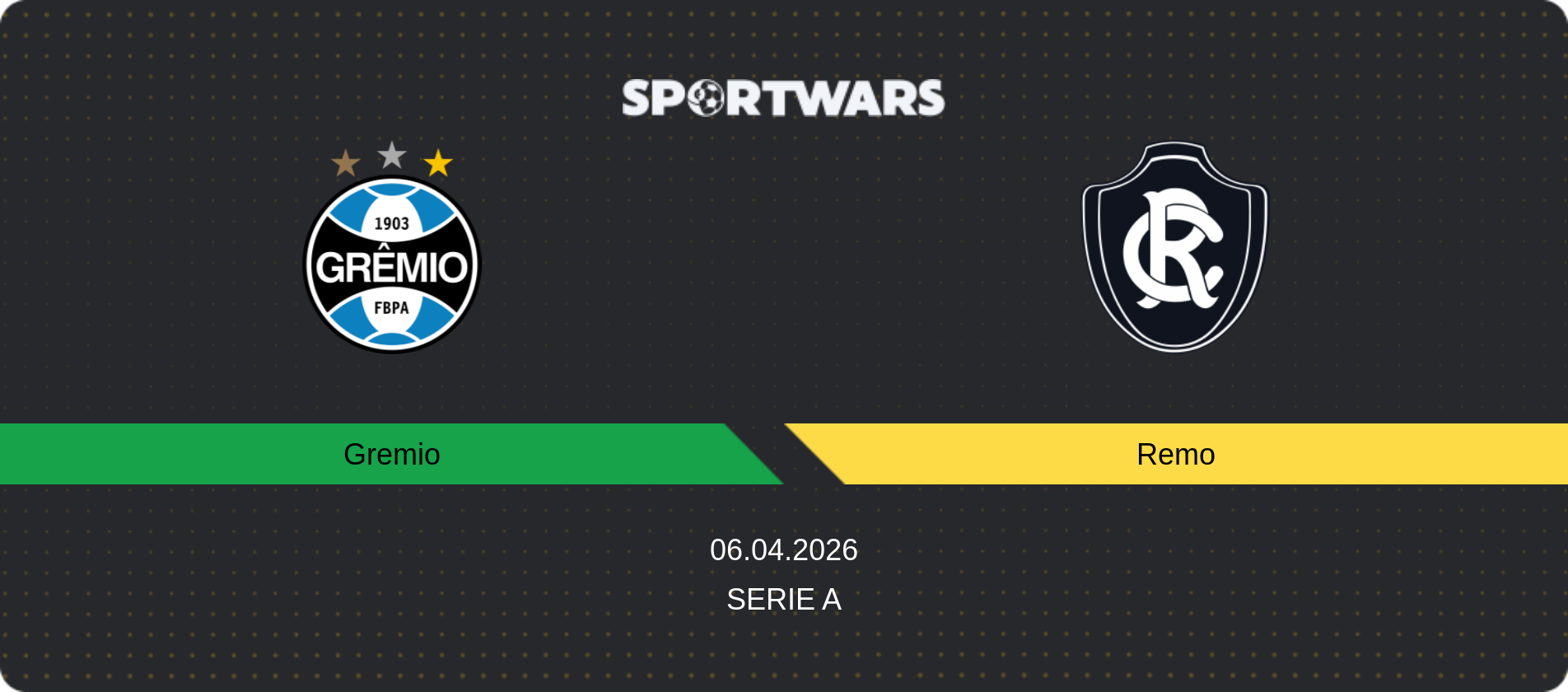 Match prediction Gremio — Remo, Serie A, 06.04.2026