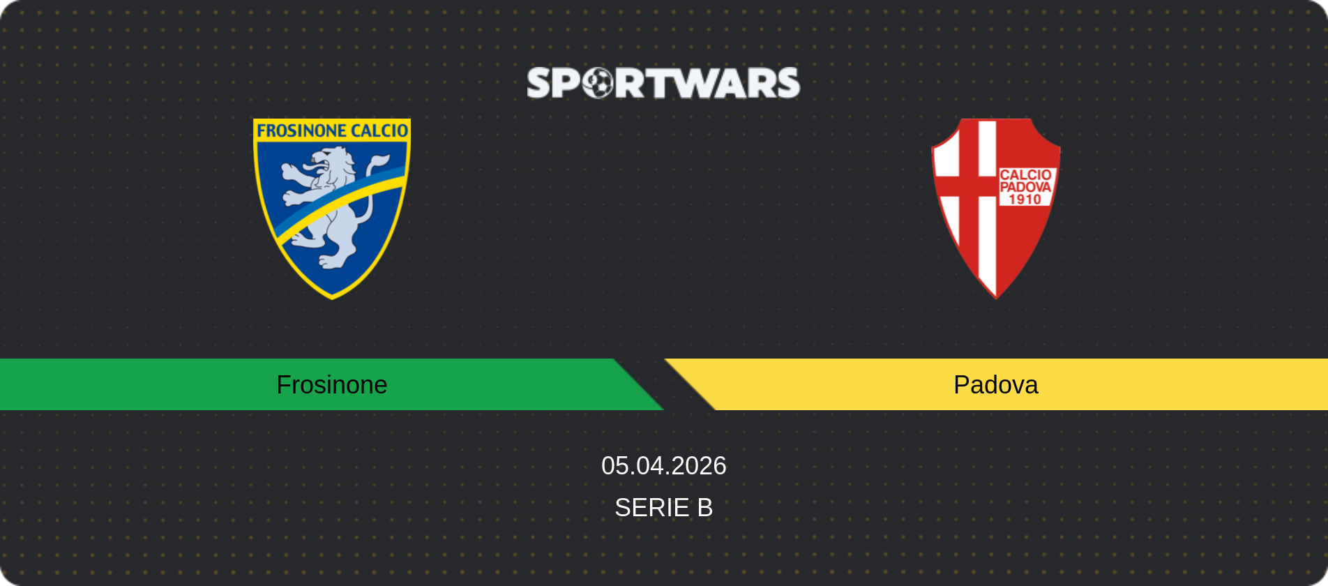 Match prediction Frosinone — Padova, Serie B, 05.04.2026