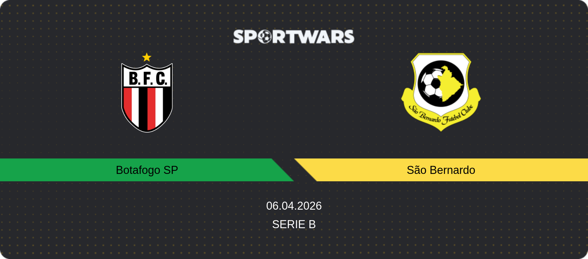 Match prediction Botafogo SP — São Bernardo, Serie B, 06.04.2026