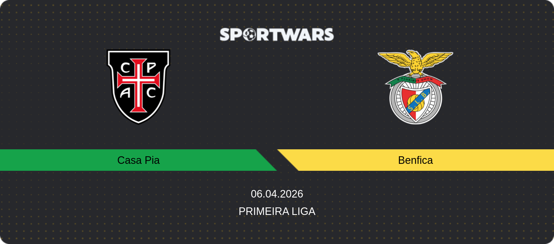Match prediction Casa Pia — Benfica, Primeira Liga, 06.04.2026
