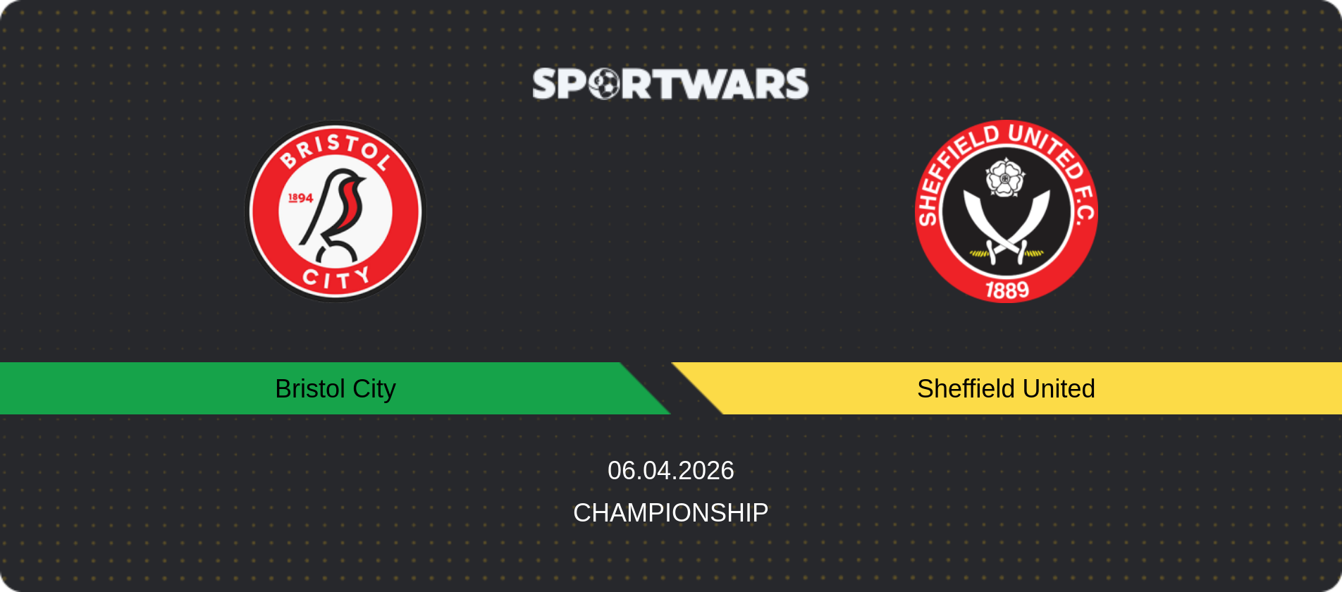 Match prediction Bristol City — Sheffield United, Championship, 06.04.2026