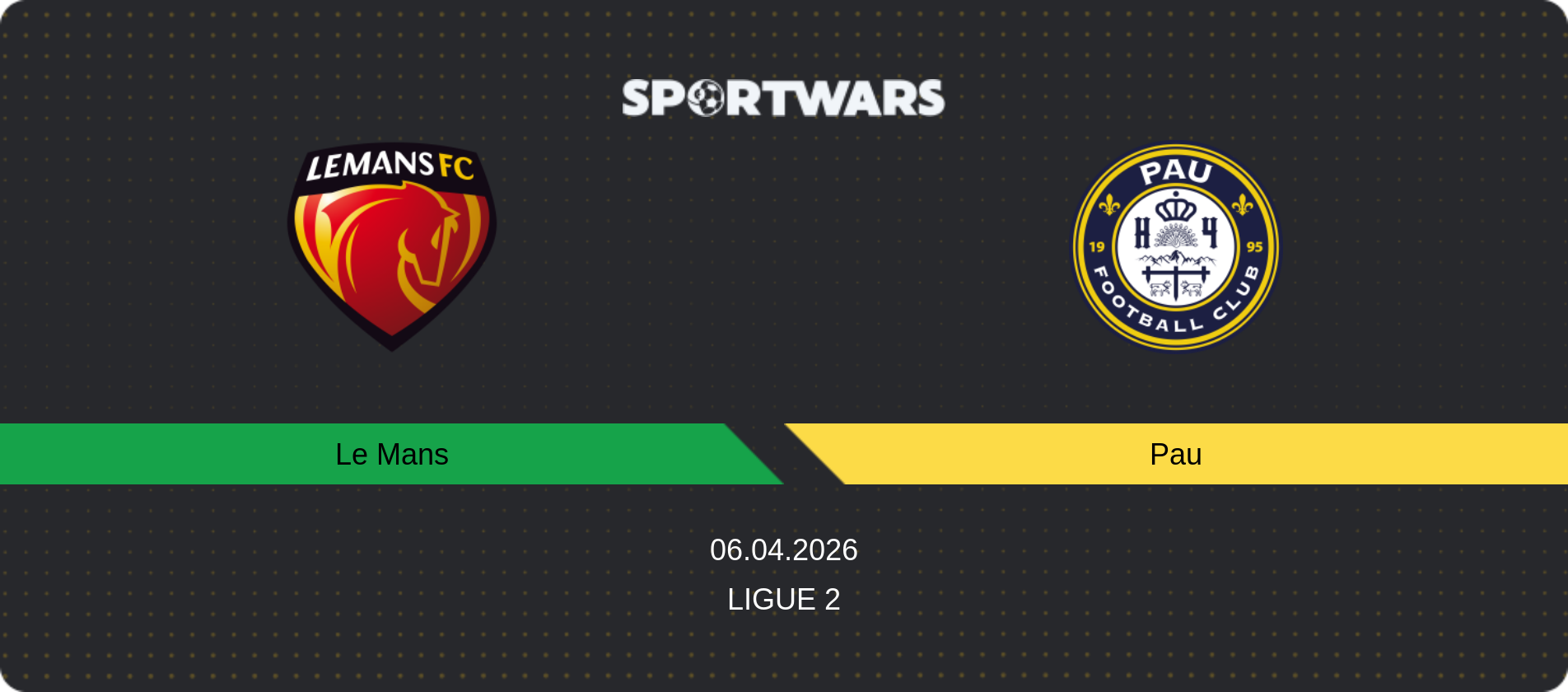 Match prediction Le Mans — Pau, Ligue 2, 06.04.2026
