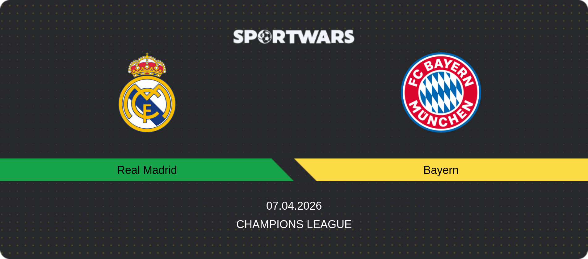 Match prediction Real Madrid — Bayern, Champions League, 07.04.2026