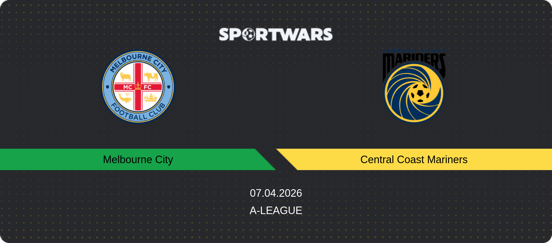 Match prediction Melbourne City — Central Coast Mariners, A-League, 07.04.2026