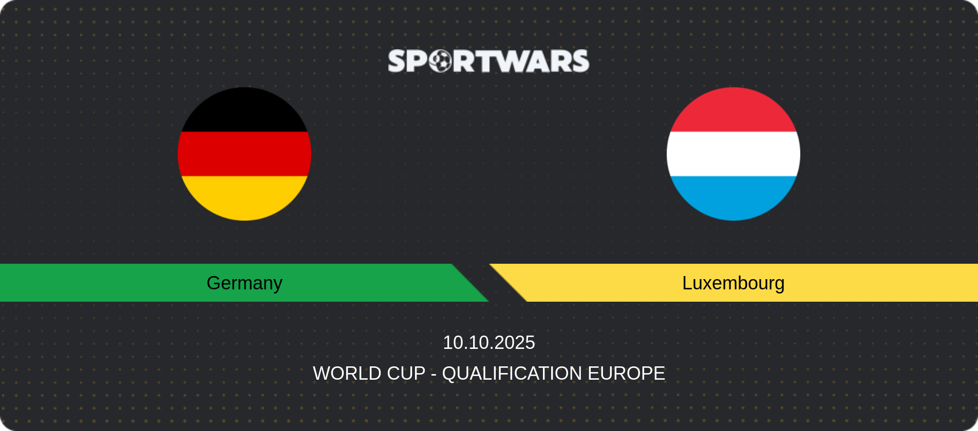 Match prediction Germany — Luxembourg, World Cup - Qualification Europe, 10.10.2025