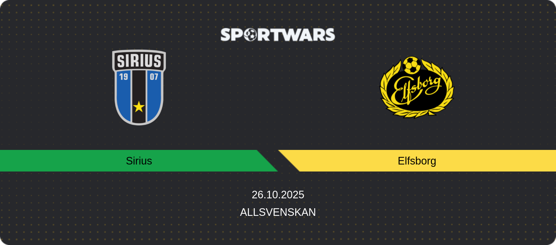 Match prediction Sirius — Elfsborg, Allsvenskan, 26.10.2025