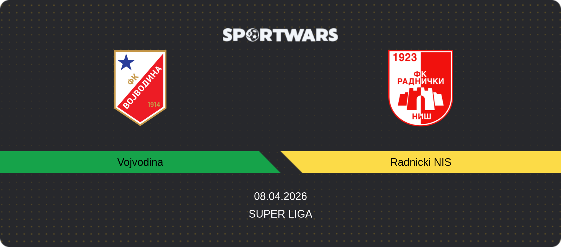 Match prediction Vojvodina — Radnicki NIS, Super Liga, 08.04.2026