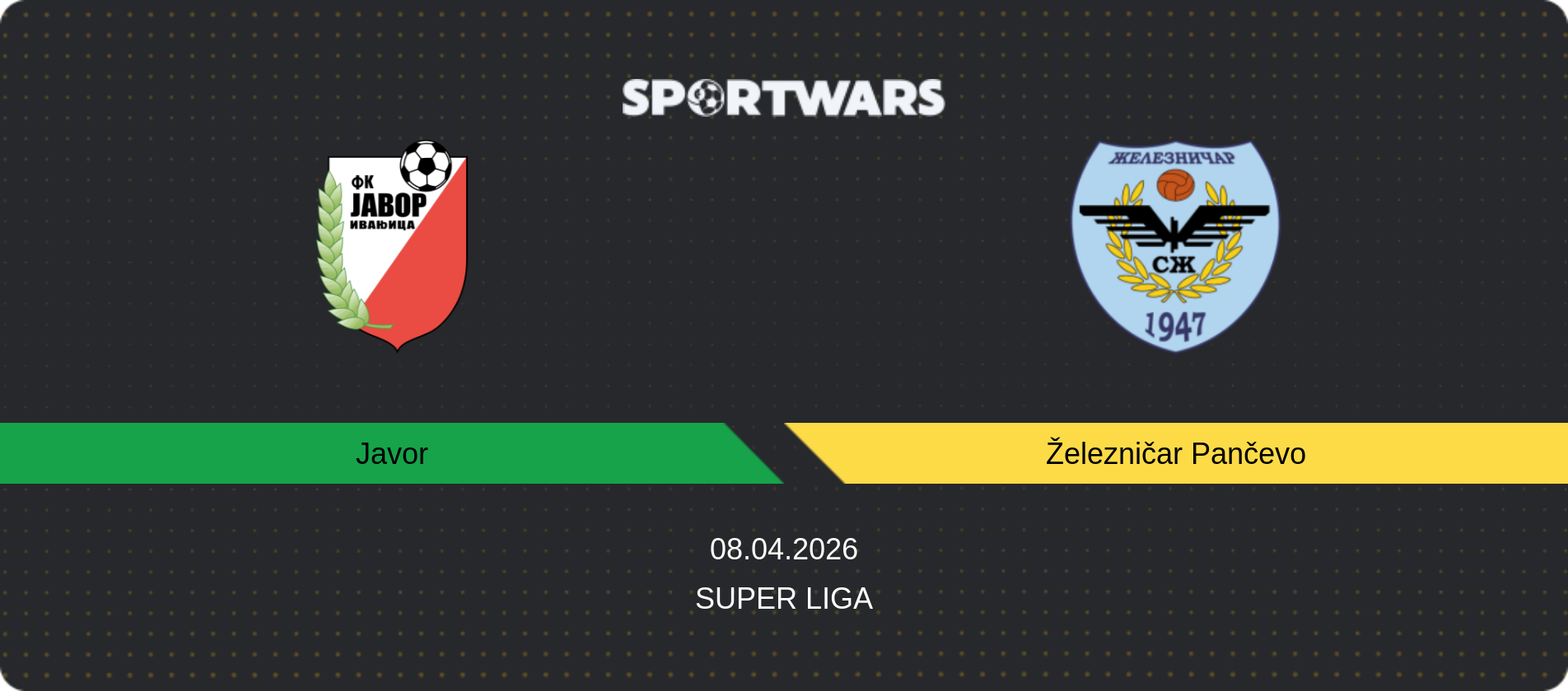 Match prediction Javor — Železničar Pančevo, Super Liga, 08.04.2026