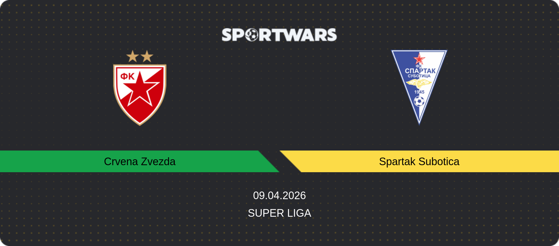 Match prediction Crvena Zvezda — Spartak Subotica, Super Liga, 09.04.2026