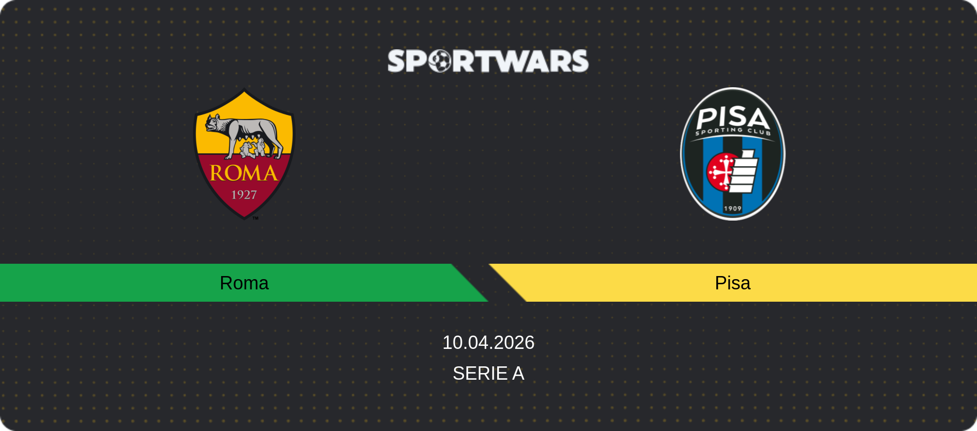 Match prediction Roma — Pisa, Serie A, 10.04.2026