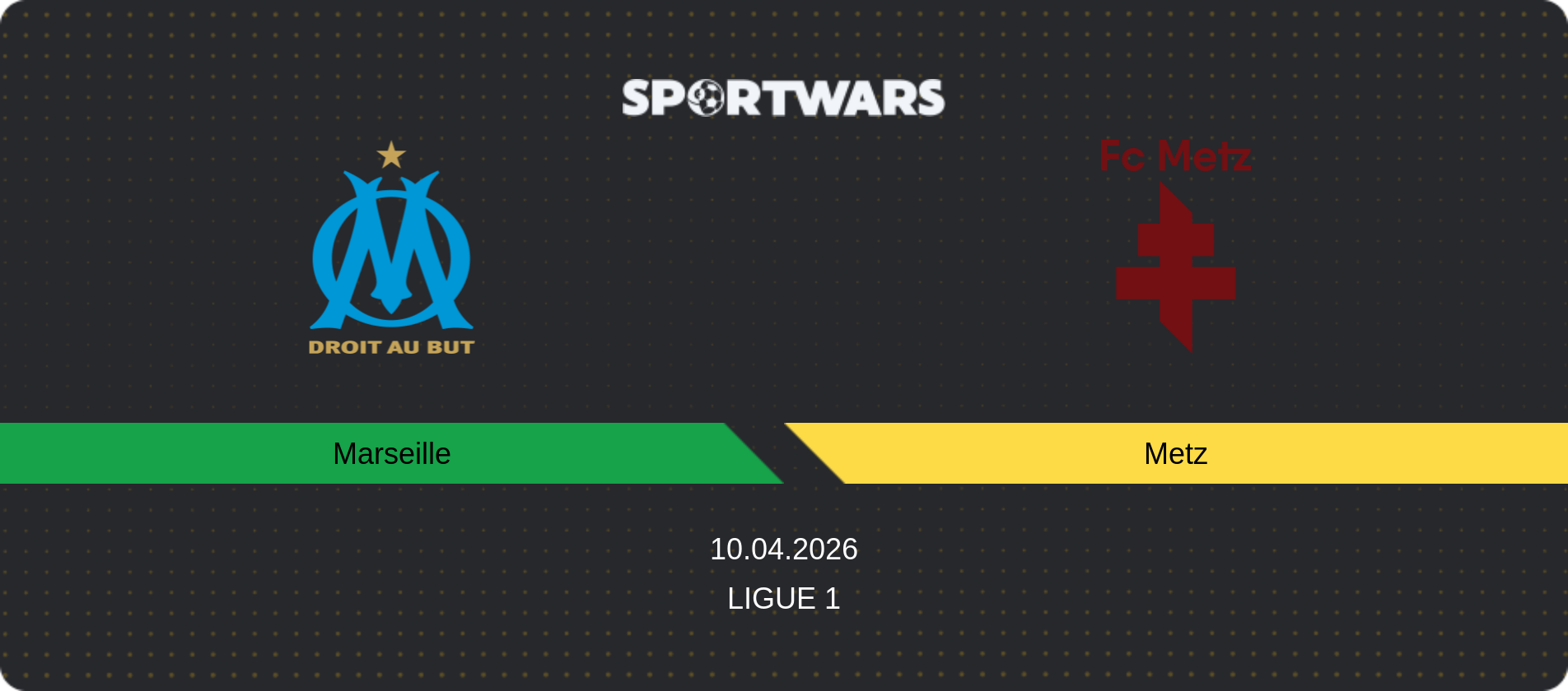 Match prediction Marseille — Metz, Ligue 1, 10.04.2026