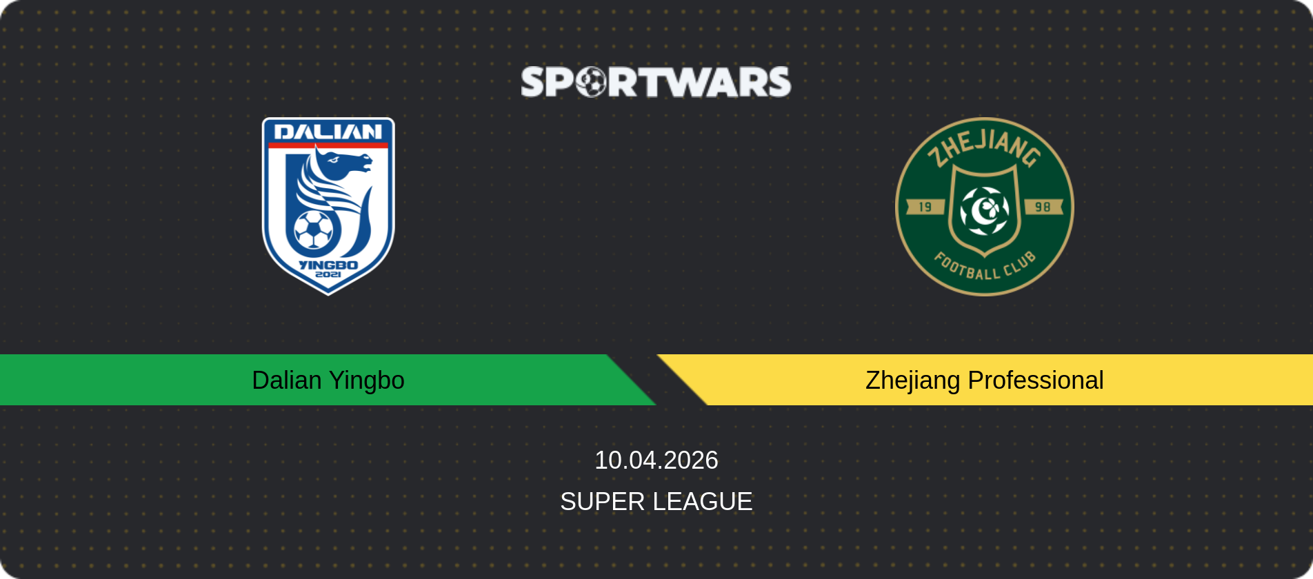 Match prediction Dalian Yingbo — Zhejiang Professional, Super League, 10.04.2026