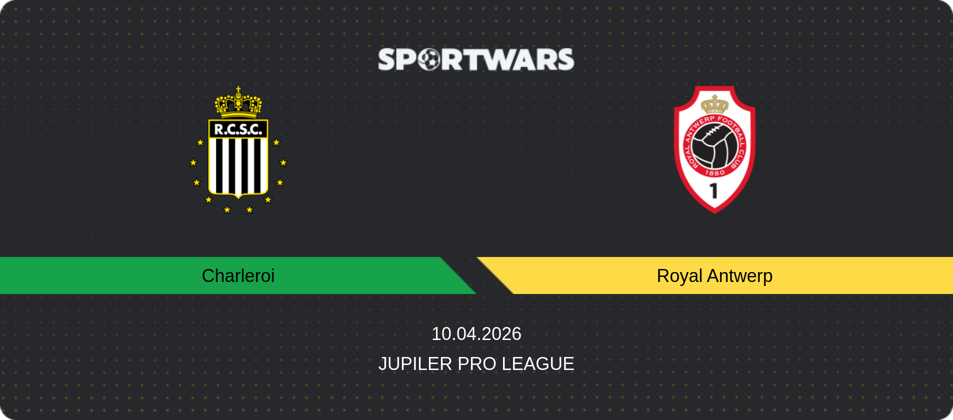 Match prediction Charleroi — Royal Antwerp, Jupiler Pro League, 10.04.2026